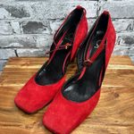 Alternative EUC Alternatives Red Suede Heels Size 41 (Shoe Bag Included) Photo 0