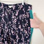 H&M [] Navy Blue Floral Print Side Stripe Wide Leg High Rise Trouser Pants Sz 16 Photo 8