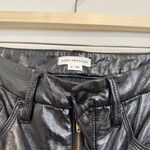 Good American Straight Leg Faux Leather Pants in Black Contemporary Work Size 26 Photo 3