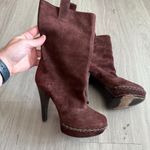 Saint Laurent Yves  YSL Brown Suede Platform Boots
Size: 37.5 Photo 3