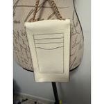 Coach  Leather Phone Wallet Crossbody Bag Cream Gold Chain Photo 3