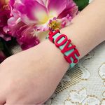 LOVE Slider Charm Bracelet Mint and Coral Pink Photo 6