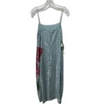 Farm Rio NWT  Blue Anthurium Sequin Slip Maxi Dress Aqua Multi Size L Photo 14