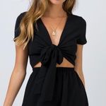 Boutique Black Tie Front Romper Photo 0