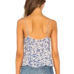 Free People  blue & white‎ floral scalloped cami top Size S Photo 2