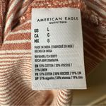 American Eagle  Women’s Striped Short Sleeve Button Front Shirt Dress Linen Blend Photo 2