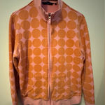 Boden Pink and Orange Polka Dot zip up sweatshirt large Photo 0