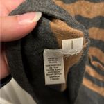 Women Grey & Brown Striped sweater dress. Wool Cotton Blend 2 front pockets L Size L Photo 4