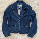 Y2K AMI Women's Blue and Navy Blouse Size M Photo 4