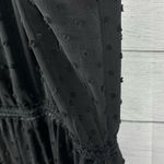 POL Womens size Large Tiered Lace Layered Swiss Dot Beaded Straps Midi Dress Photo 7