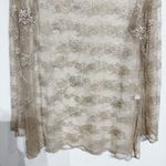 The Limited  Beige Lace Sheer Long Sleeve Boatneck Top Sz XL Photo 3