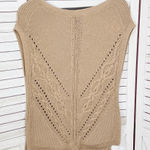 White House | Black Market WHBM Boho Multi Knit Sleeveless Slouchy Sweater Vest Tan XS Photo 0