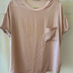 Urban Outfitters blush pink satin short sleeve shirt medium Photo 0