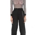 I am gia I.AM.GIA Nightrider Black White Checkered Mock Long Sleeve Bodysuit Top Size L Photo 0