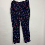 Topshop  Abstract Floral Print Navy Pants Size 6 Photo 2
