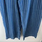 Seven7 Striped Wide Leg Crop Pants Chambray Denim Train Conductor 10 Photo 1