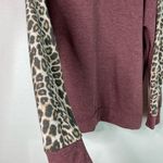 First Love NWT Brushed Fleece Leopard Patchwork Long Sleeve (Burgundy) - Large Photo 4