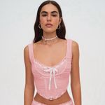 For Love & Lemons  Pink Crochet Top Photo 1