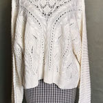 Lucky Brand  Women's Size XL Open Knit Fisherman Cable Pullover Ivory Sweater $99 Photo 0