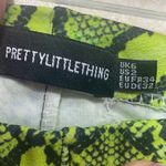 Pretty Little Thing New Neon Lime Snake Print Skinny Pants Photo 6