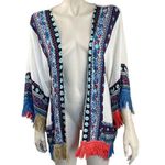 Umgee Boho Floral and Ivory Open Kimono Photo 0