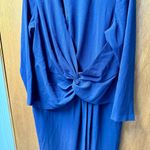 Dress the Population Naomi Long-Sleeve Twist Long Maxi Gown Purple 3X Plus Size Photo 5