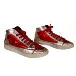 LA DOVITCH MADE IN PORTUGAL RED AND GOLD LEATHER HIGH TOP SNEAKERS (7) Photo 4