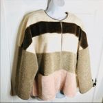 Eliza J ColorBlock Faux Fur Coat Jacket Shearling S Photo 5