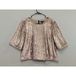 J. Crew Women’s Top Sequin Black Ribbon Zip Back Closure Gold MSRP $148 Size 8 Photo 1