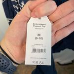 Time & Tru Women's Blue & White embroidered peasant top size Medium NWT Photo 7