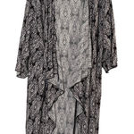 Simply Comfortable Women's Black White Geometric Duster Kimono Size L Size L Photo 0