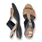 Cole Haan  Nike Brown Snakeskin T Strap Slingback Slight Wedge Sz 9 Photo 2