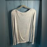 Laundry by Shelli Segal Light Grey Long Sleeve Top | Size Large Photo 3