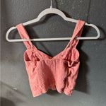 Abercrombie & Fitch  Coral Pink Button-Up Crop Top Photo 2