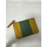 Fossil  Sydney Top Zip Leather Pouch Slim 7"x5" Wallet Coin‎ Purse Yellow Green Photo 1