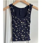 SKIMS Cotton Rib Tank in Navy Daisy Print, Size XXS Photo 3