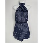 Stylestalker Bandana Print Halter Mini Dress Size Small Navy Built in Shorts Photo 6