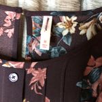 Xhilaration Xhiliration Wine Floral Print Long Sleeve Scoop Neck Ruffle Front Dress Medium Photo 16