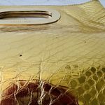 Michael Kors  Berkeley Metallic Gold Genuine Leather Snake Skin Print Clutch Bag Photo 3