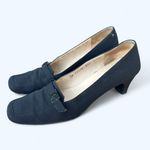 Salvatore Ferragamo Women's Black Low Heel Buckle Accent Pumps size 8 2A Photo 0