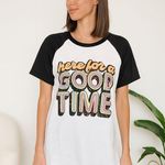 Lovey’s Boutique NEW Here for a Good Time Raglan Graphic T Photo 0