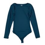 Suuksess Long Sleeve Teal Bodysuit Small Stretchy Minimalist Layering Blue Photo 0