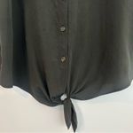 Equipment  100% Silk Black Sleeveless Button Down Tie Waist Blouse Size XS Photo 7