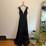 Zoey Grey New  Black Sleeveless Plunge Neck Gown Size 6 Photo 6