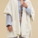 Aerie  Hooded Short White Knit Sweater Photo 0