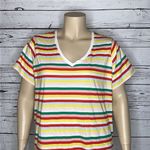 Style & Co Plus NWT Size 3X Rainbow Stripe V-Neckline Essential Knit Top Shirt Photo 1
