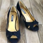 American Living Consuelo Black Open Toe Bow Tie Fabric Heels, sz. 7 Photo 8