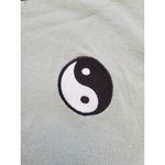Modern Lux Shirt Women XL Crop Embroidered Ying Yang Ancient Chinese Symbol Photo 3