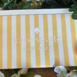 Kate Spade Yellow Stripe Canvas Pouch Wristlet Zip Bag NWT Photo 0