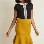 Modcloth  tiered ruffle fluted skirt mustard Photo 2